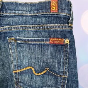 7 For All Mankind Blue Boot Cut Jeans